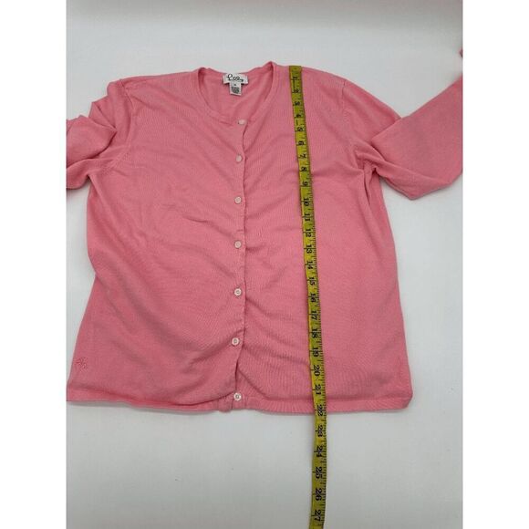 Lilly Pulitzer Cardigan for Women Button Down Sz M Crew Neck Pink - Picture 4 of 7
